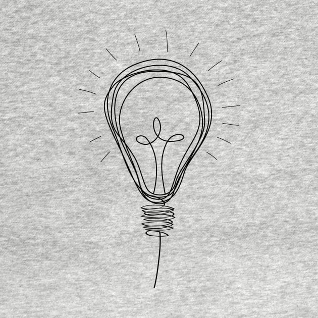 Idea | Lamp Light Bulb Sketch T-Shirt by KarabasClothing